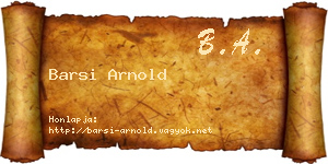 Barsi Arnold névjegykártya